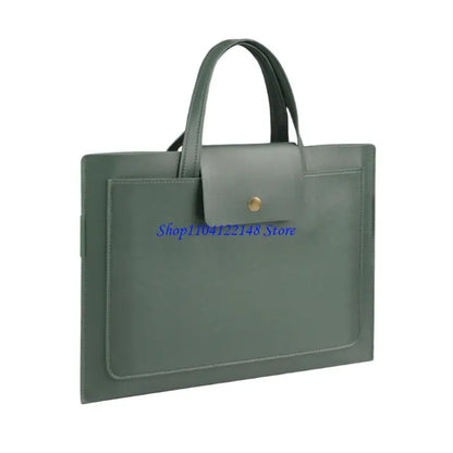 P9FA Lightweight Laptop Case With Ergonomic Handle Laptop Storage Bag PU Leather