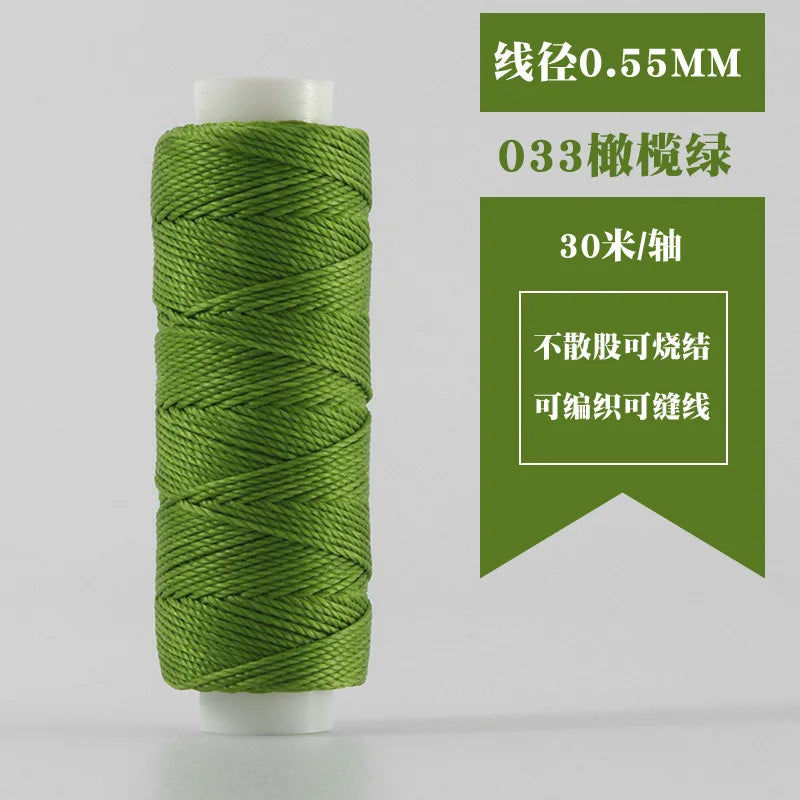 0.55mm Leather Waxed Sewing Thread For Hand Stitching Leather Cord DIY Bracelet Jewelry Making Round Waxed Line