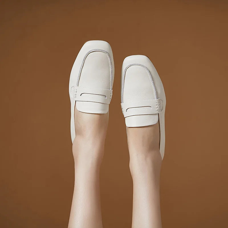 flat shoes Retro Nostalgic All Genuine Leather Women's Shoes Casual And Comfortable Walking loafers
