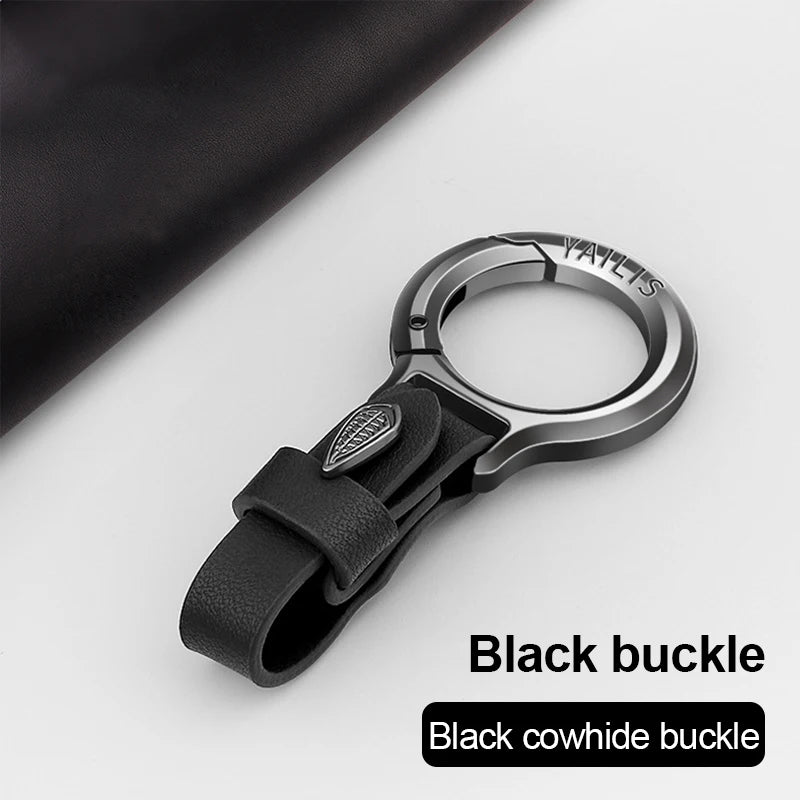 Car keychain men's high-grade multifunctional pendant anti-loss leather jacket hook senior leather car key accessories