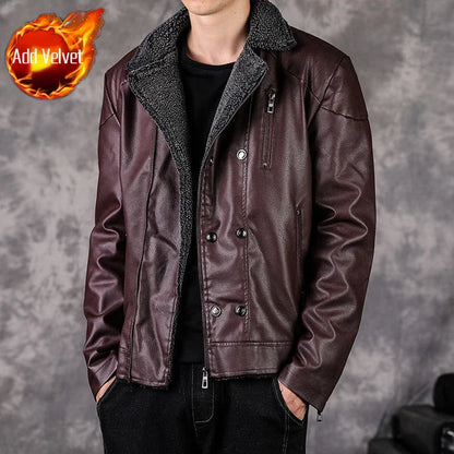 Leather Jacket for Men Slim Fit Thin New In Man Suits and Blazers Trendy 2025 Elegant High Quality Coats Fashionable Menswear