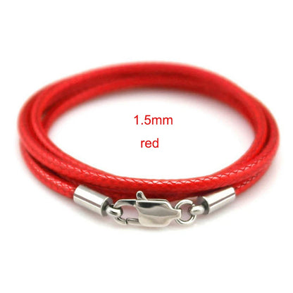 Braided Leather Cord for DIY Lanyard Pendant Necklace Making String Rope Thread Jewelry Making Stainless Steel Lobster Clasp