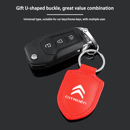 For Citroen C4 C3 C2 C1 C5 DS3 Berlingo Xsara headrest Accessories Car Shield Leather Keychain Key Ring Pendant Holder Gift