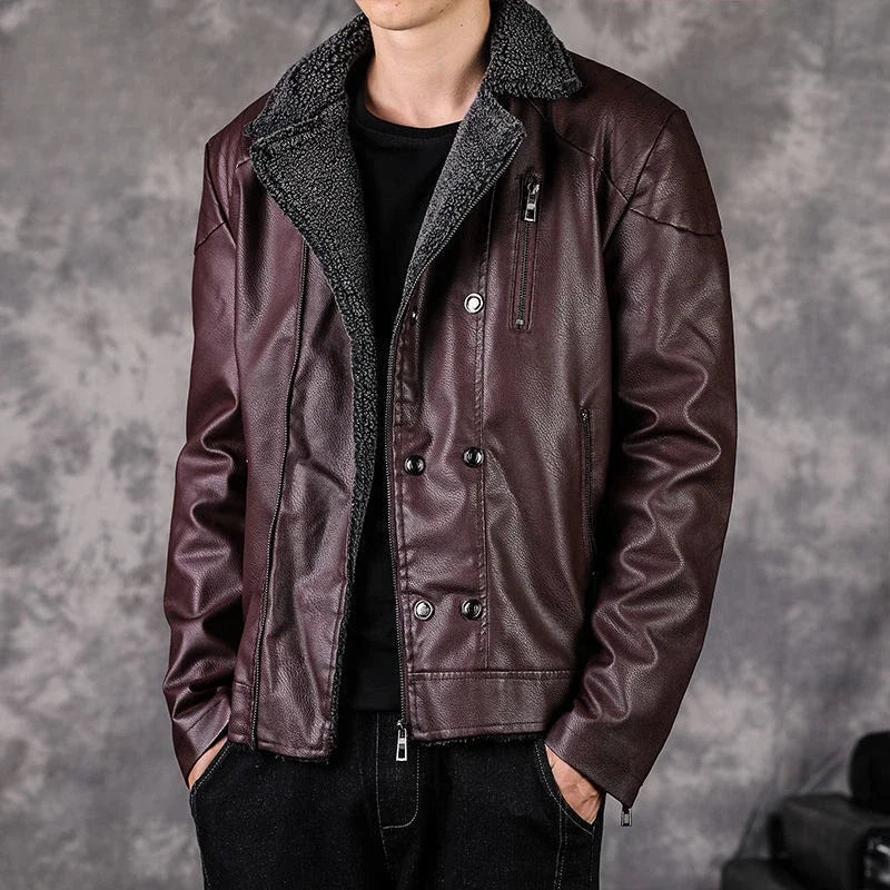 Leather Jacket for Men Slim Fit Thin New In Man Suits and Blazers Trendy 2025 Elegant High Quality Coats Fashionable Menswear