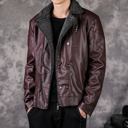 Leather Jacket for Men Slim Fit Thin New In Man Suits and Blazers Trendy 2025 Elegant High Quality Coats Fashionable Menswear