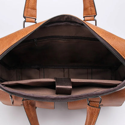 Luxury Brand Man Business Briefcase Bag PU Leather Messenger Shoulder Bag Men Office Lunch Bags For Laptop A4 File Male Handbags