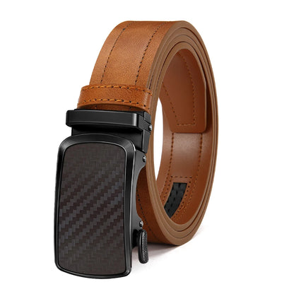 Leather belt men High Quality PU Leather Belts, Automatic Buckle Belt, Adjustable No Hole Belt Jeans Belt for Men