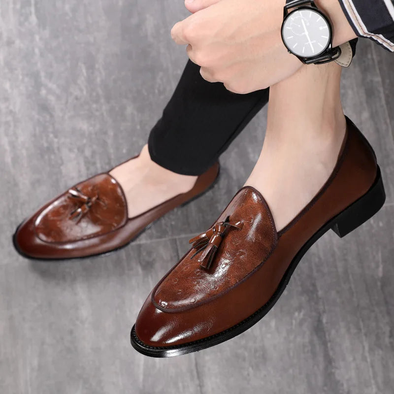 Italian Leather Man Shoes Loafers Office Shoes for Men Driving Mocassin Man Comfortable Slip-on Wedding Shoes for Men