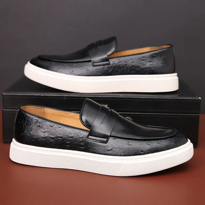 Casual Leather Shoes Men Summer Breathable British Style Loafers Men's New Business Men's Casual Designer Shoes Big Size 38-46