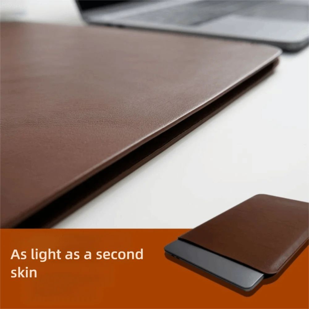 Commute 13 14 15 Inch Laptop Sleeve Carring Case PU Leather Microfiber Lining Notebook Case Water and Splash Proof Laptop Bag