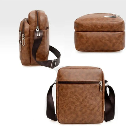 Men's PU Leather Crossbody Shoulder Bags High quality Tote Fashion Business Man Messenger Bag  Leather Bags fanny pack