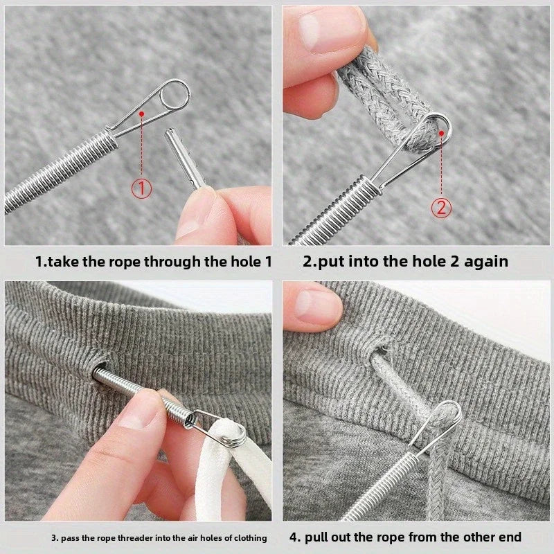 Universal Spring-Loaded Threader - Easy Rope & Elastic Insertion for Sewing, Waistbands & Crafts | Durable Sewing Tool