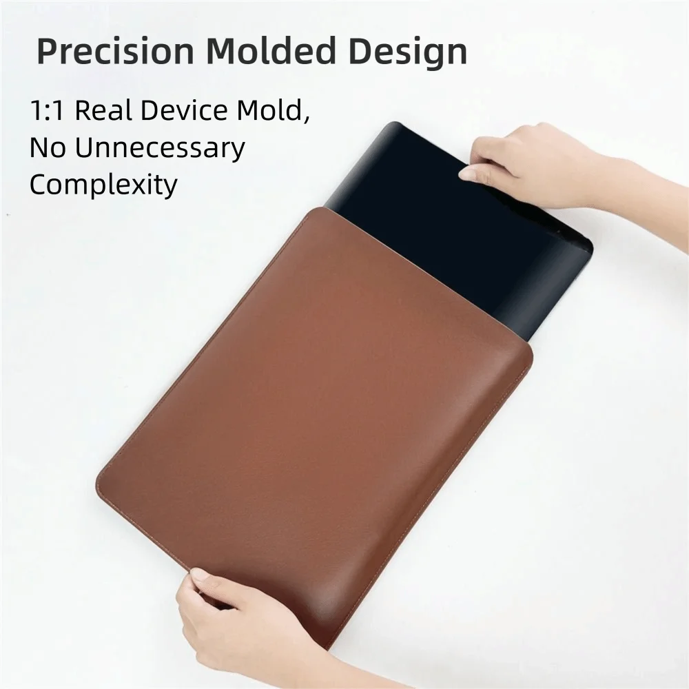 1PC 13 14 15 Inch PU Leather Laptop Sleeve Carring Case Microfiber Lining Notebook Case Water and Splash Proof Laptop Bag