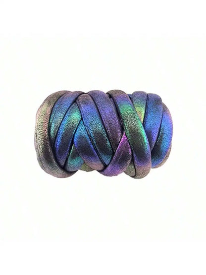 500g Thick Super Bulky Chunky Imitation Metal Leather Yarn for DIY Knitting Crocheting Thread Yarn for Handmade Bags Shoes Craft