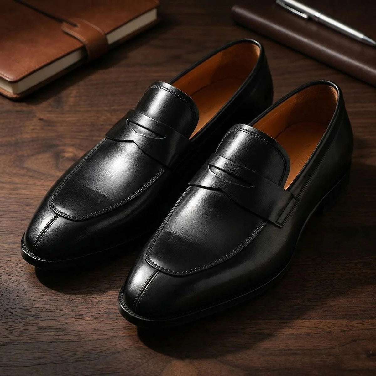 Men Loafer Casual Shoes Calf Leather Waterproofing Materials Formal Dress Shoes Oxfords for Men