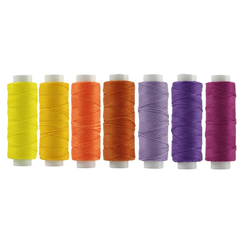 7PCS 0.55mm 30 Meters Leather Waxed Thread Cord For DIY Handicraft Tool Hand Stitching Thread Round Waxed Sewing Line