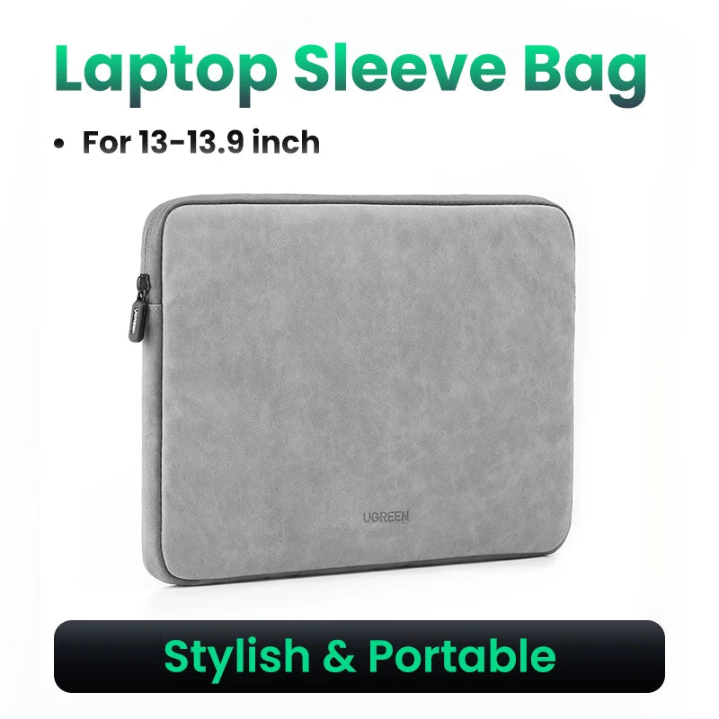 UGREEN  Leather Laptop Bag for Macbook Pro 13 14  Macbook Air Laptop Storage Bag Sleeve Case for iPad Pro Air Notebook Bag