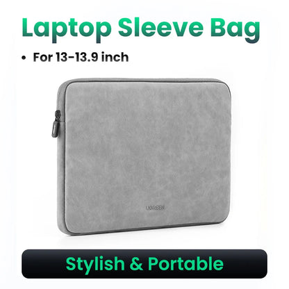 UGREEN  Leather Laptop Bag for Macbook Pro 13 14  Macbook Air Laptop Storage Bag Sleeve Case for iPad Pro Air Notebook Bag