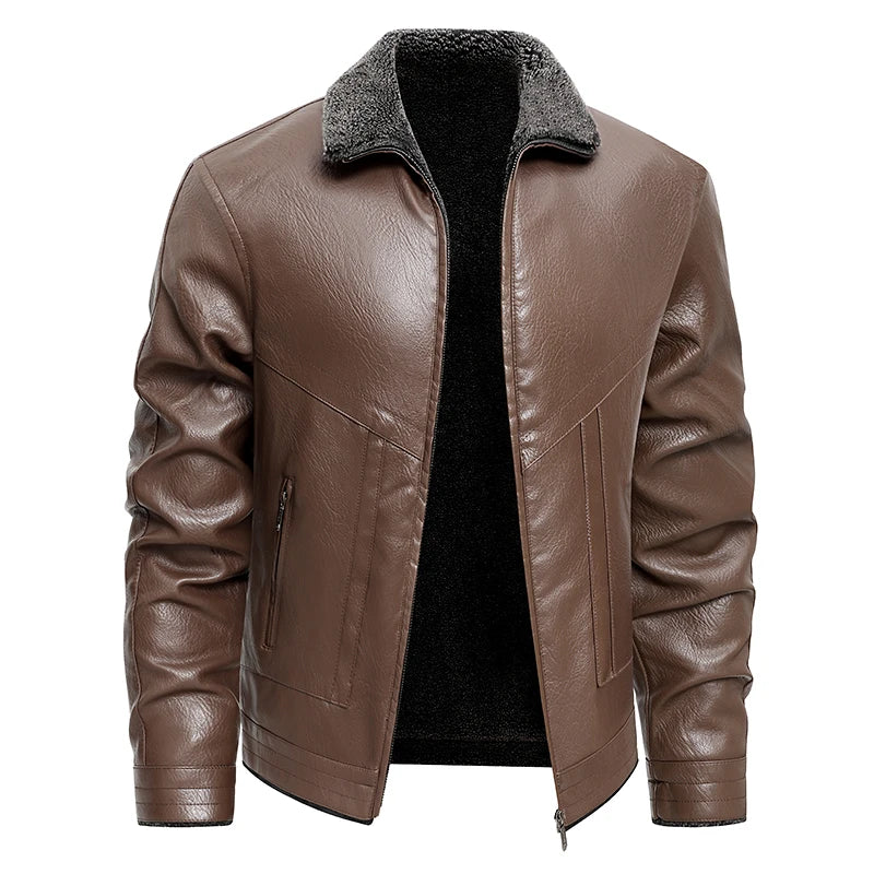 Long Coat Business Biker Clothes Size M-4XL Men Leather Jackets Autumn Winter Motorcycle Soft Sheepskin Faux Leather Jackets
