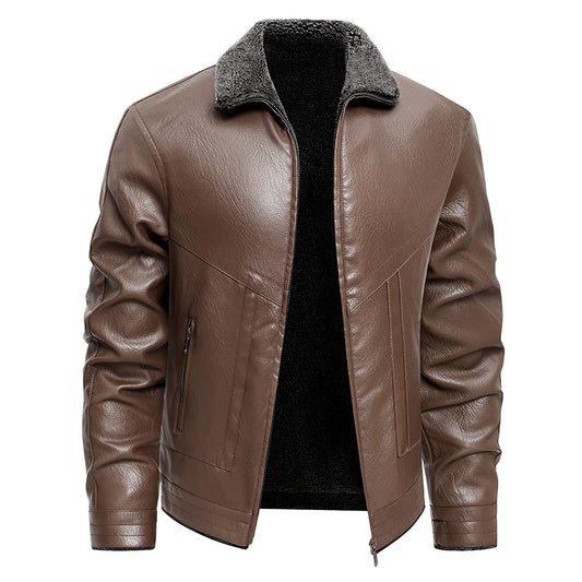 Long Coat Business Biker Clothes Size M-4XL Men Leather Jackets Autumn Winter Motorcycle Soft Sheepskin Faux Leather Jackets