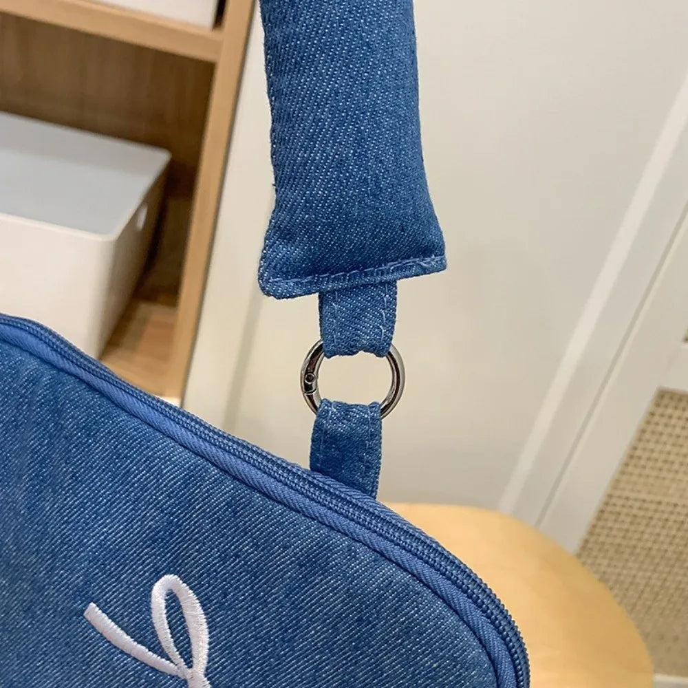 Portable Fashion Computer Bag 14 Inches Bowknot Embroidered Laptop Bag Soft Shockproof Laptop Sleeve Office Use