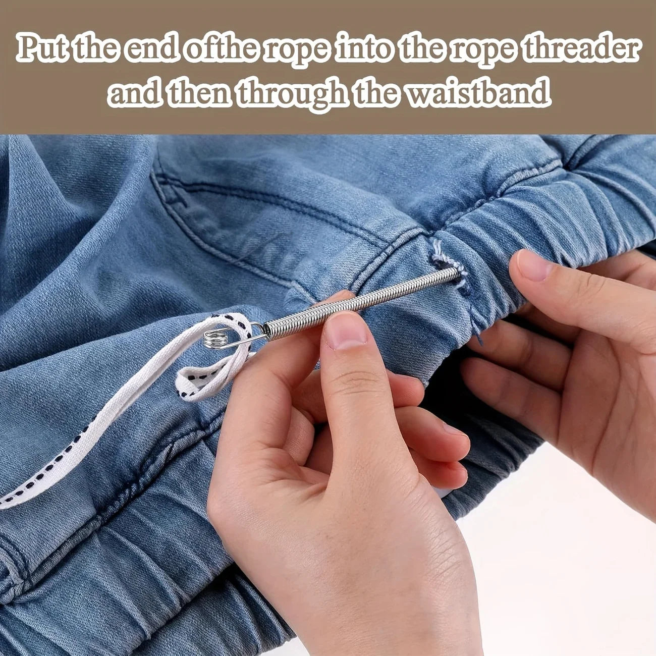 Universal Spring-Loaded Threader - Easy Rope & Elastic Insertion for Sewing, Waistbands & Crafts | Durable Sewing Tool