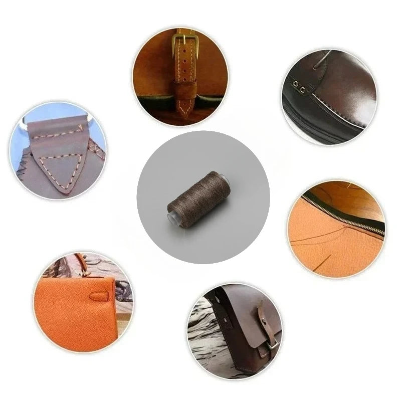 0.8mm Leather Waxed Thread 50m - High Strength 150D Braided Polyester Cord for Hand Stitching, Shoemaking, Bag Repair