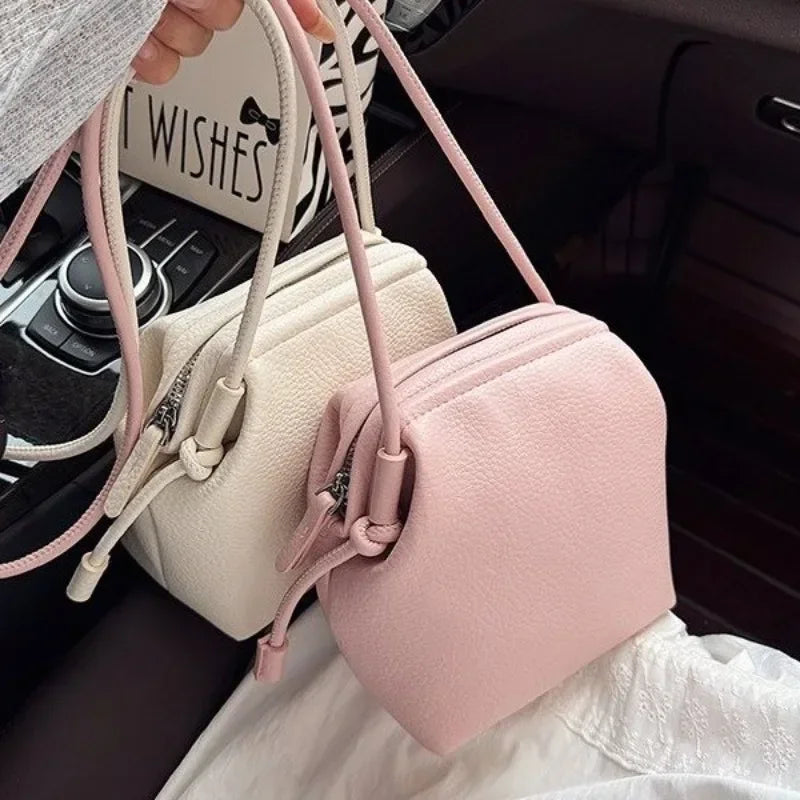 Fashionable Vintage Leather Shoulder Bag Women Handbag Designer Crossbody Tote Purse Elegant Diaper Bag