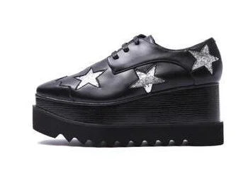 Luxury design thick-soled women's sports shoes fashion star real leather women's casual shoes runway wooden sole women's shoes