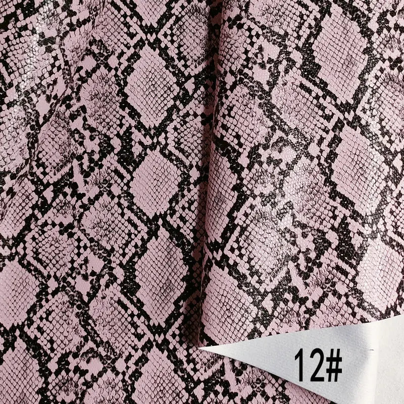 PU Snakeskin Faux Leather Fabric Roll No Adhesive for Bag Belt Headboard Sofa Upholstery Artificial Leather Animal