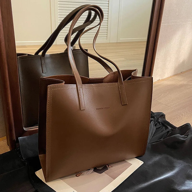 Women's Tote Bag Women Handbags Large Capacity Female Luxury High Quality PU Leather Simple Designer Shoulder Bag Сумка Женская