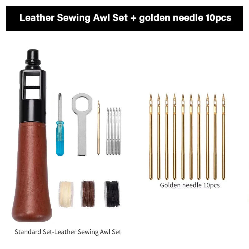 WUTA Leather Sewing Machine Awl Thread Kit Speedy Stitching DIY Leather Craft Tools Hand Stitcher Shoemaker Canvas Repair Tool