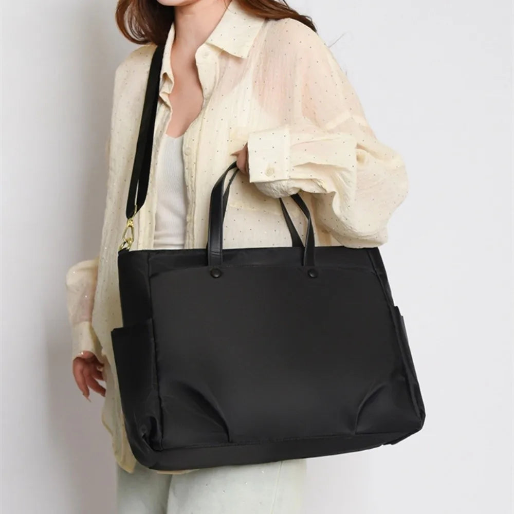 Shoulder Strap Portable Laptop Bags 15/16inch with Handle Laptop Handbag Side Pocket Solid Color Notebook Sleeve Bag Travel