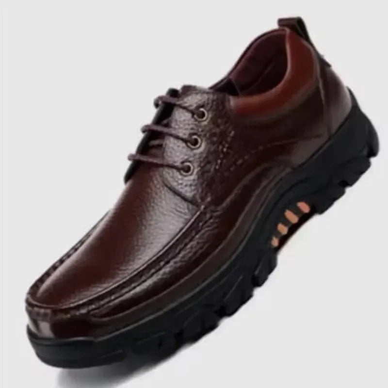 2025 New Handmade Genuine Leather Shoes 48 Men Loafers Soft Leather Men Thick Sole Casual Shoe Male Footwear Black Brown Slip-on