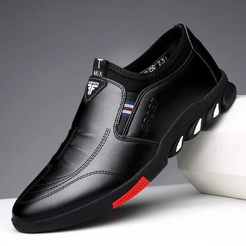 2024 New Leather Shoes Men's Leather Spring Autumn Men's Business Casual Soft-Soled Non-Slip Breathable All-Match Footwear 39-44