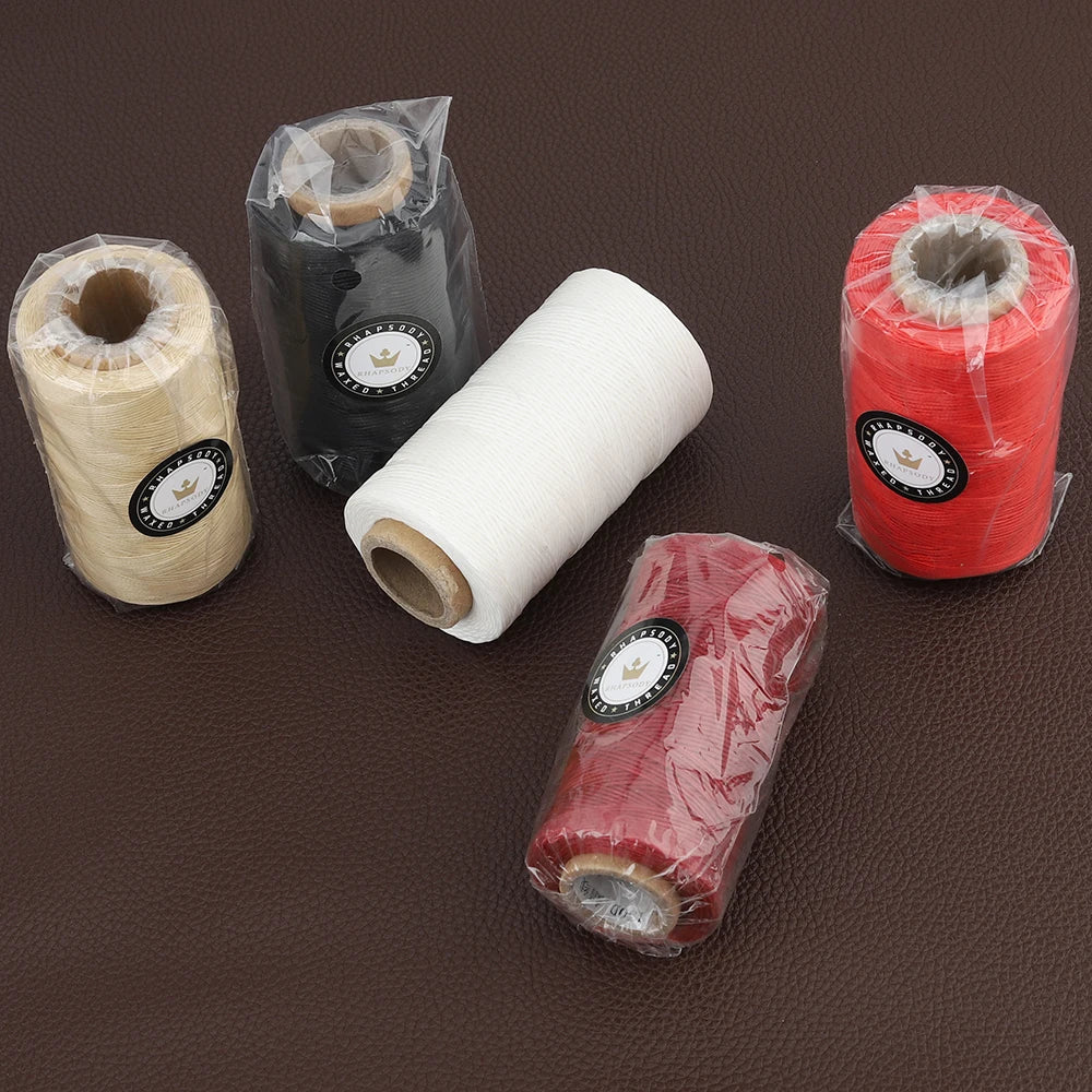 150D 0.8MM Flat Waxed Sewing Thread 260Meters Waxed Thread For Leather Waxed Cord For Leather Craft Hand Stitching Thread