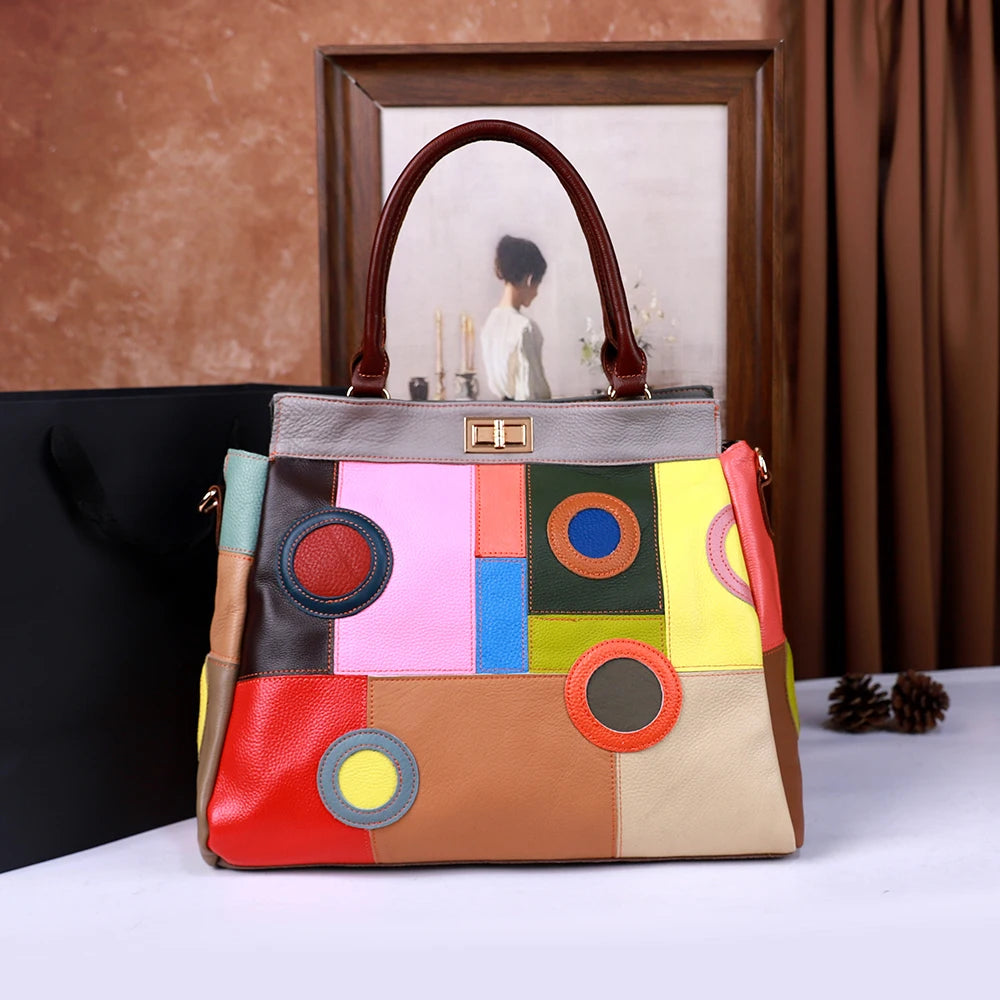Genuine Leather Crossbody Bag for Women, Handcrafted Cowhide, Retro Handbag, Single Shoulder, Fashionable Design