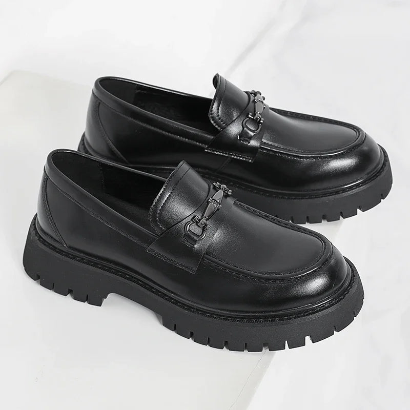 High Quality Designer Shoes British Business Leather Shoes for Men Fashion Loafers Men Solid Color Luxury Platform Shoes for Men