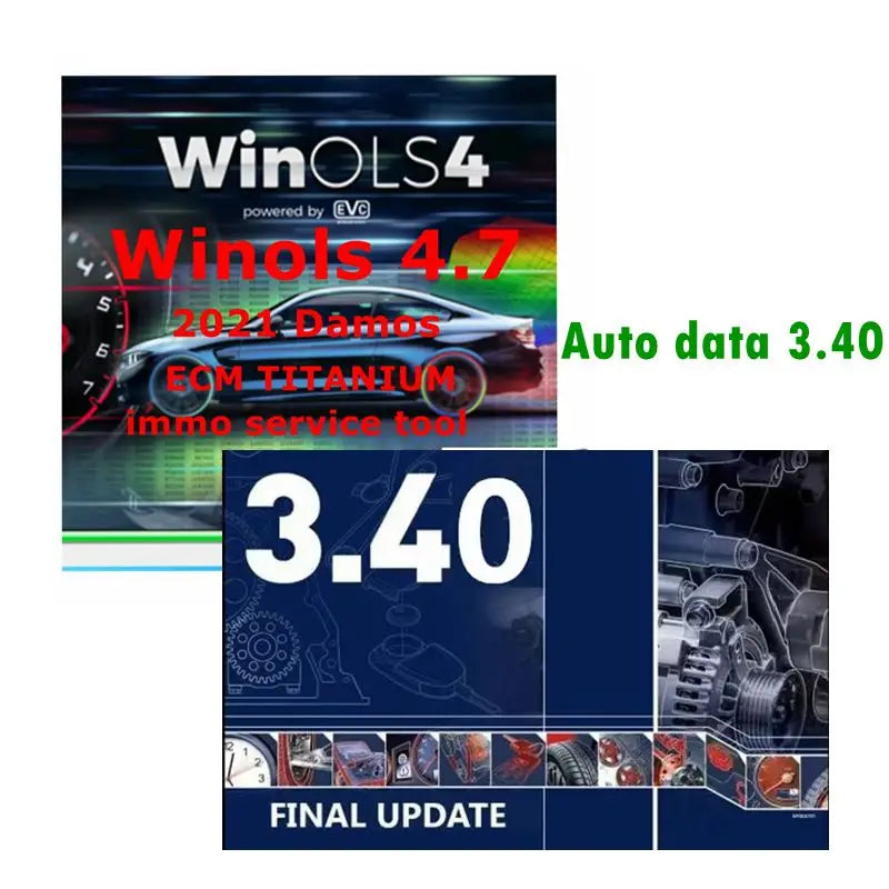2026 New Auto Repair Software Auto Data 3.40+WinOLS 4.7 With Plugins +2021 Damos +ECM TITANIUM+ Immo Service Tool v1.2 Software