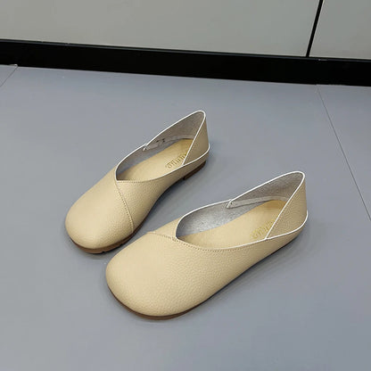 Genuine Leather Spring Autumn Handmade Flats Ballerina Shoes Women Loafers Comfortable Soft Leather Women Flats Shoes