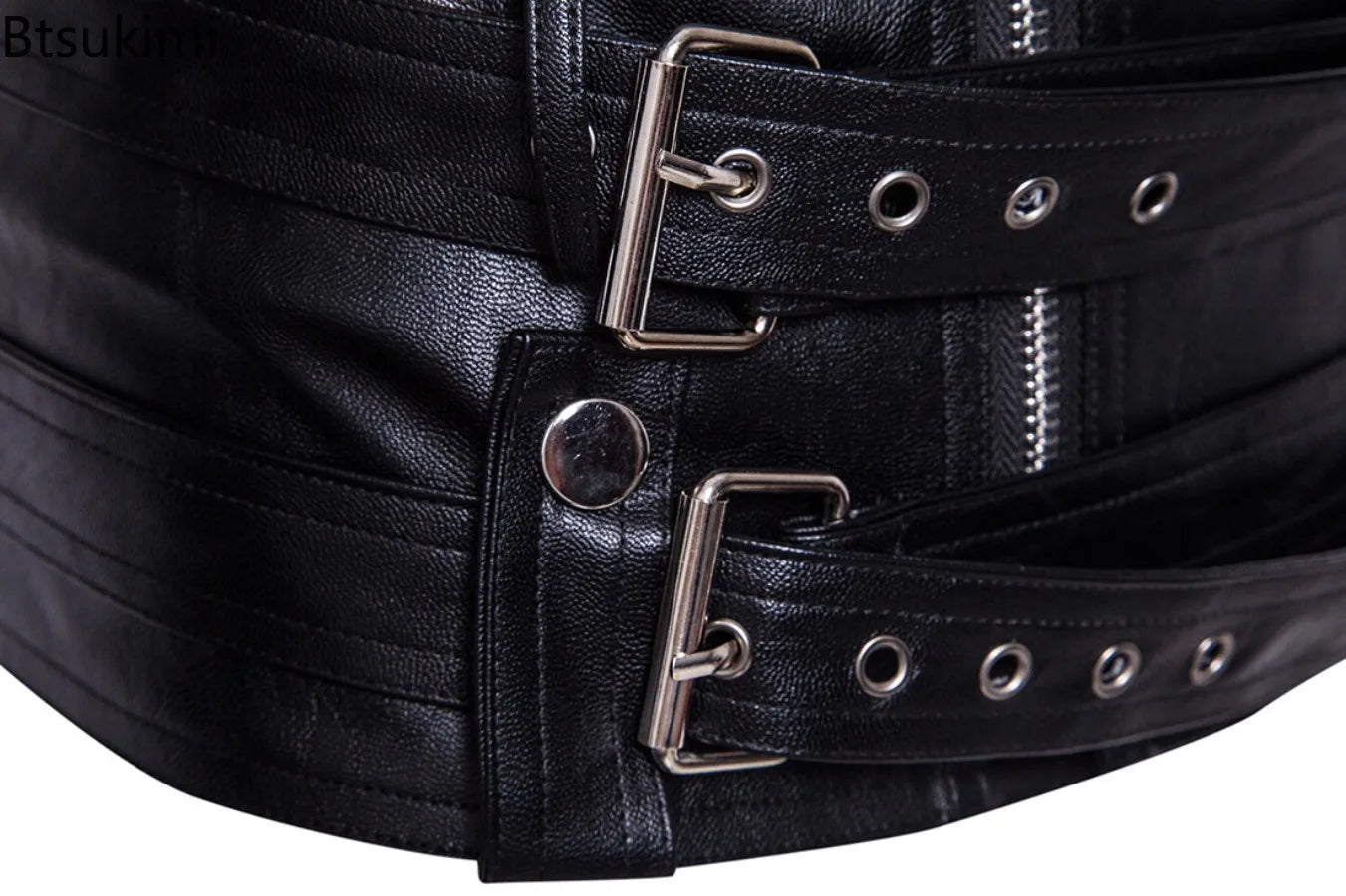 Handsome Motorcycle Leather Jackets for Men British Style Fashion Faux Leather Zipper Coat Casual Streetwear Men Punk PU Jackets