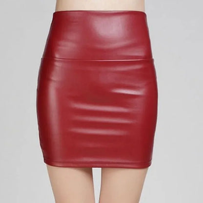 New Leather Skirt Women Fashion High Waist PU Leather Skinny Thicken Mini Hip Skirt Sexy  for Sex Women's Skirt
