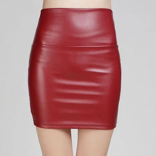 New Leather Skirt Women Fashion High Waist PU Leather Skinny Thicken Mini Hip Skirt Sexy  for Sex Women's Skirt
