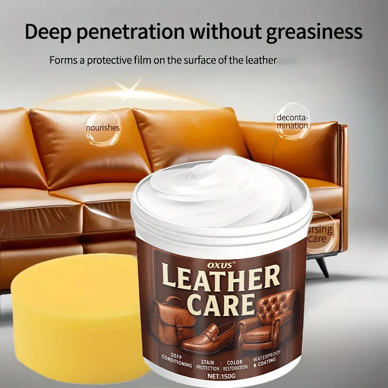 Leather Care Cream Maintain Furniture Shoes Car Interior Restoring Gloss Repair Cracked Nourishing Darken Leather Cream