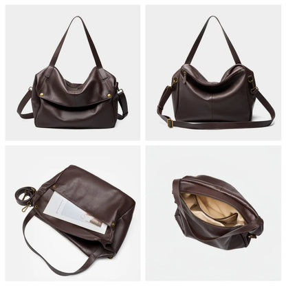 Luxury Handbags Soft Leather Shoulder Bags For Women 2025 New First Layer Cowhide Crossbody Bag Designer Purses Slouchy Tote Bag