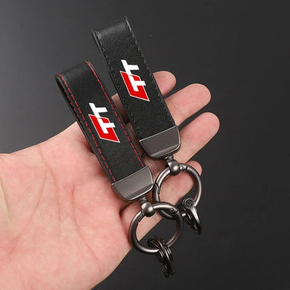 Car Leather Keychain Horseshoe Buckle Jewelry fo Audi TT MK2 8J 8N MK1 MK3 Accessories
