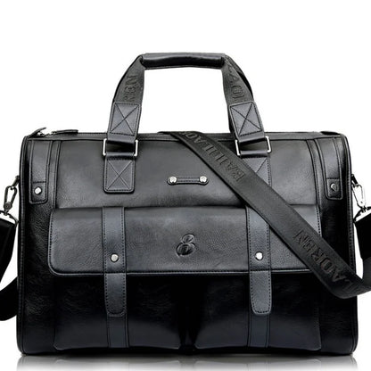 Men Leather Briefcase Large Capacity Business Handbag Messenger Bags Male Vintage Shoulder Bag Men's 14/15.6 Inch Laptop Bags