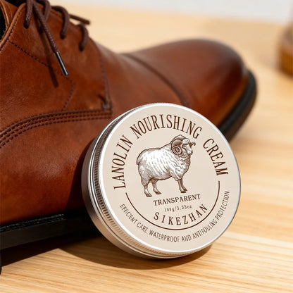 Premium Lanolin Leather Shoe Cream, Waterproofing Conditioner Balsam & Shine Care Wax Polish for Luxury Smooth Leather Boots