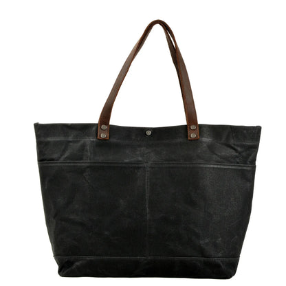 Retro Canvas Leather Men's Shoulder Bag Large Capacity Tote Bag Laptop Bag Artistic Style Casual Single Shoulder Handbag
