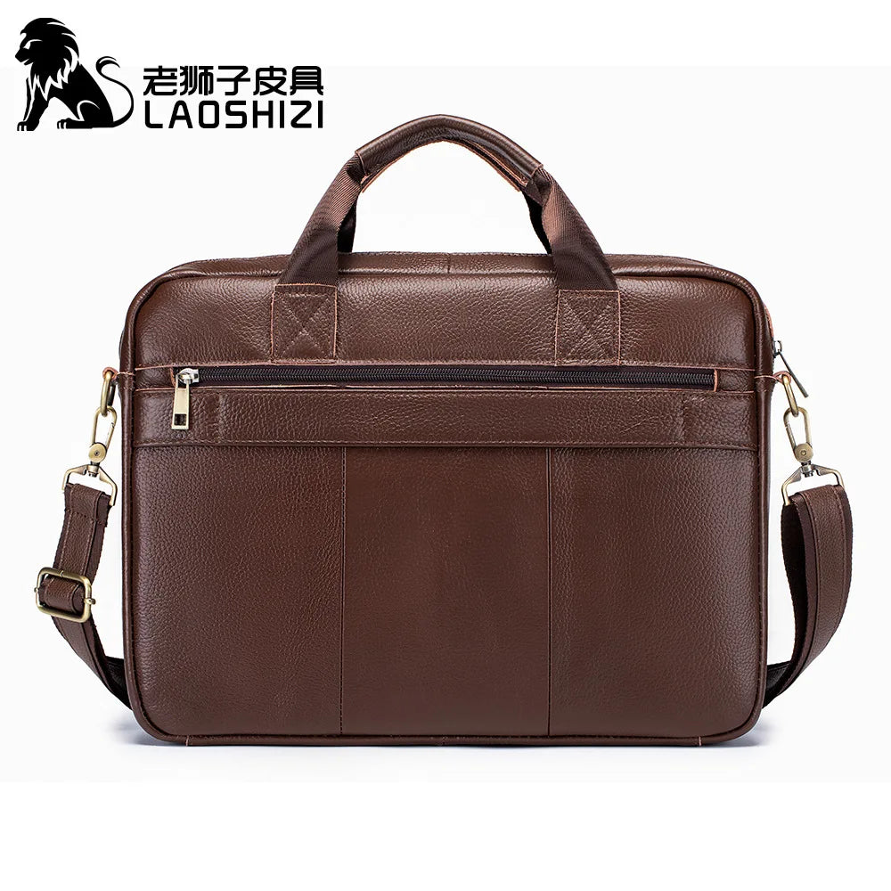 New 100% genuine leather Men's briefcase laptop bag large capacity business handbag casual shoulder crossbody bags messenger bag